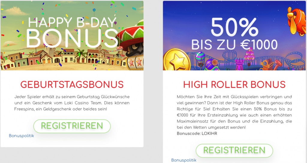 Loki Casino Happy Bonus 50% biz zu 1000 Euro